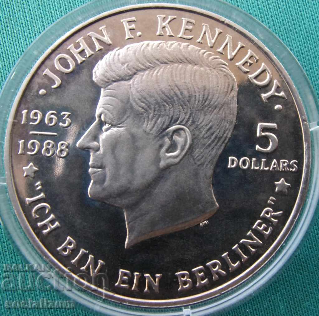 Νησί Nieuwe $ 5 1988 John F. Kennedy ΑΠΟΔΕΙΞΗ UNC