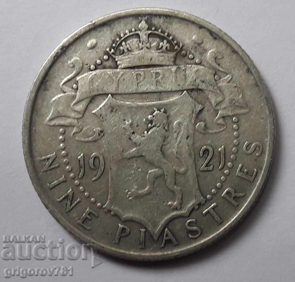 9 Piaștrii argint 1921 Cipru - o monedă de argint rară №8 cu preț € 15.34 | 30.00 BGN