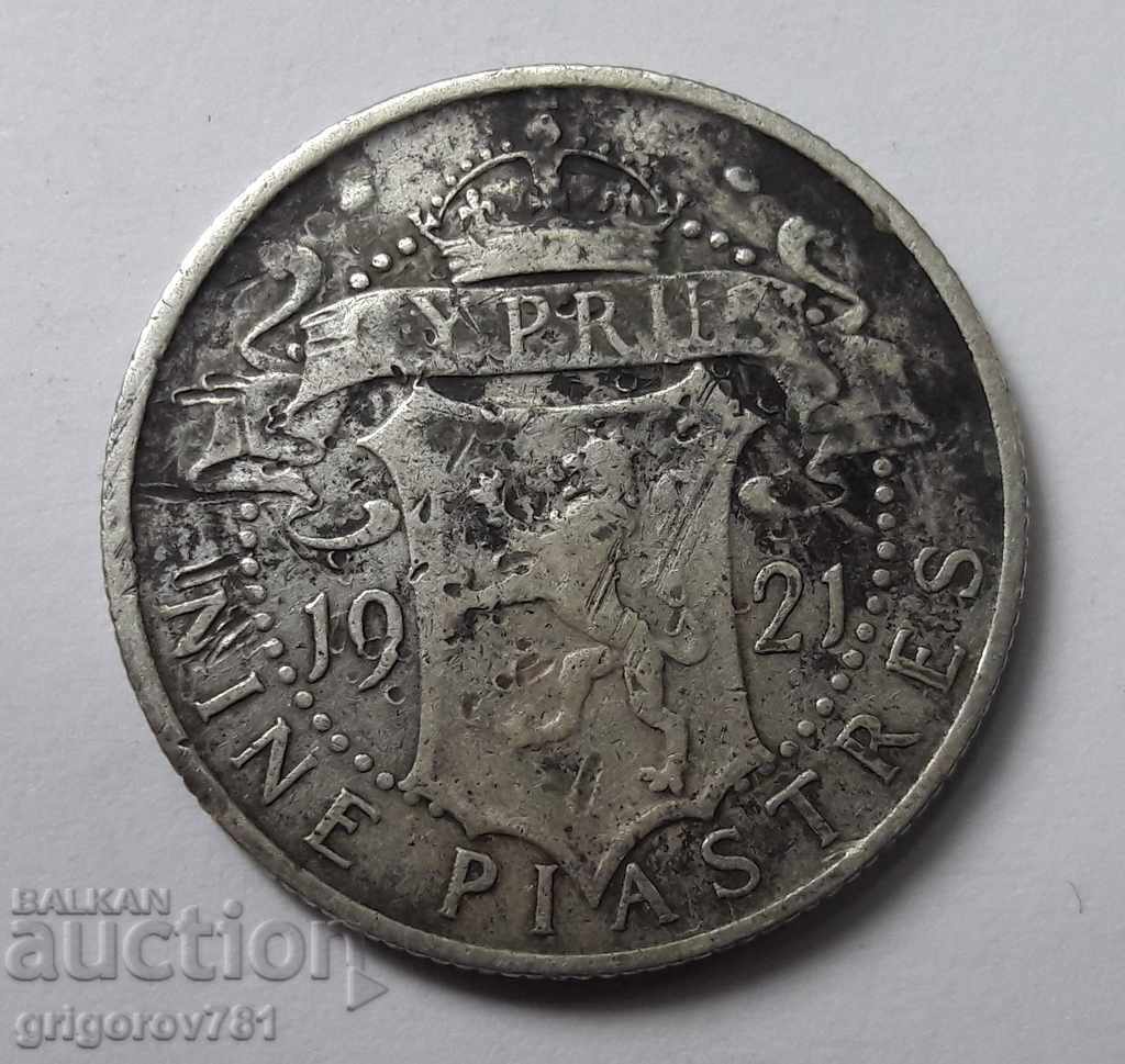 9 Piaștrii argint 1921 Cipru - o monedă din argint rară №11 cu preț € 15.34 | 30.00 BGN