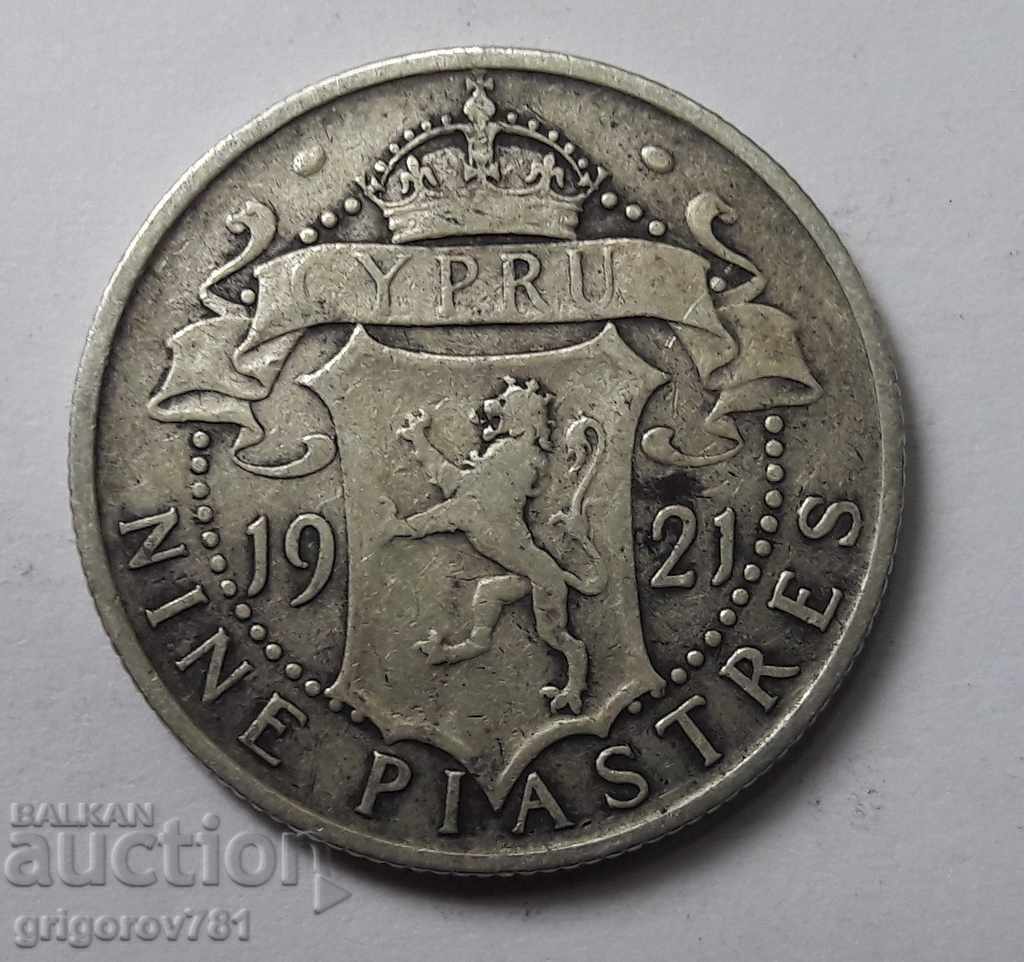 9 Piaștrii argint 1921 Cipru - o monedă din argint rară №13 cu preț € 15.34 | 30.00 BGN