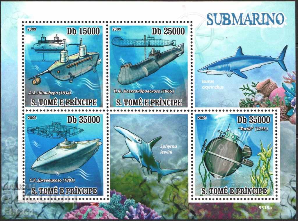 Чисти марки Подводници  2009 от Сао Томе и Принсипи