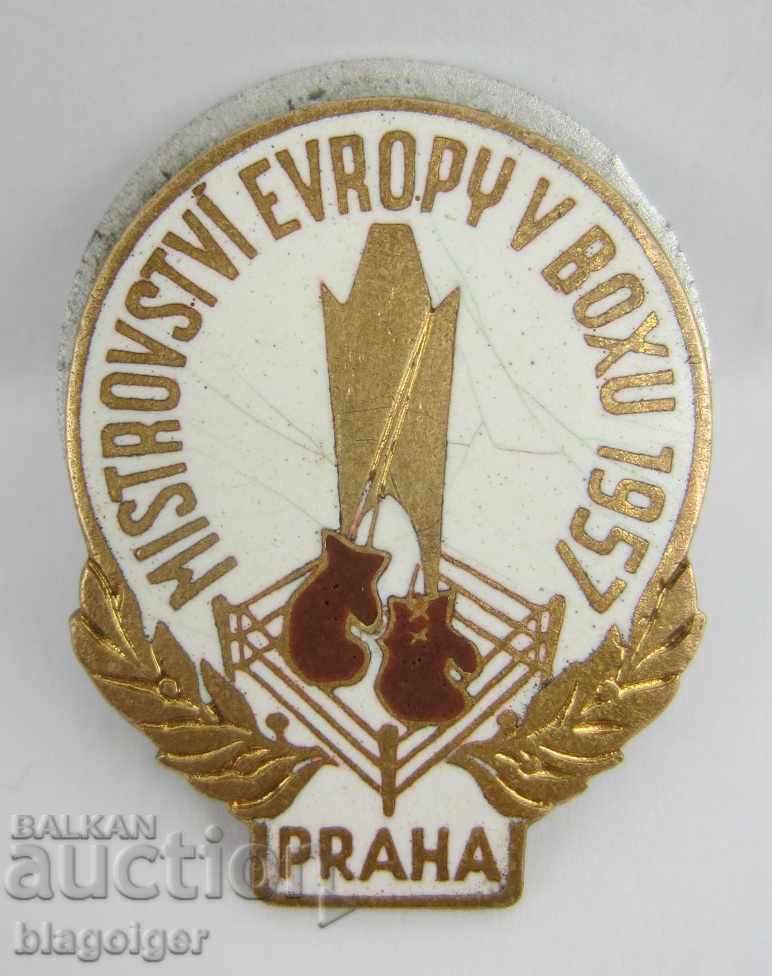 EUROPEAN CHAMPIONSHIP-BOXING-1957-OFFICIAL BADGE-COMPETITOR - 6 EUROPEAN CHAMPIONSHIP-BOXING-1957-OFFICIAL BADGE-COMPETITOR - 6