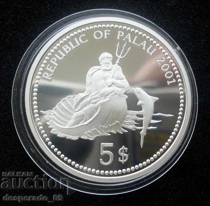 (¯`'•.¸ $5 2001 PALAU UNC ¸.•'´¯) with price 99.00 BGN | € 50.62