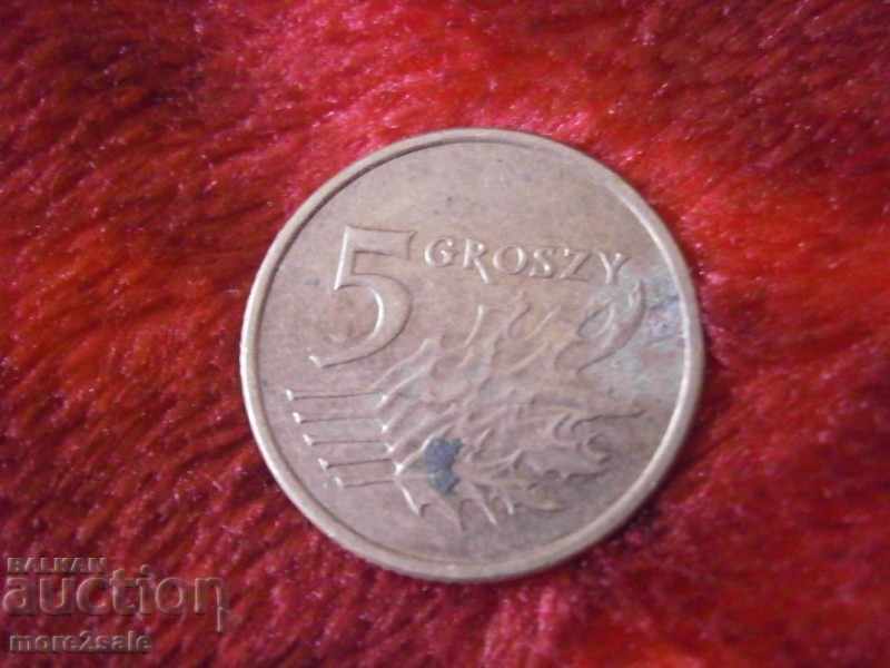 5 FULL POLAND 2005 YEAR OF THE COIN with price 0.30 BGN | € 0.15