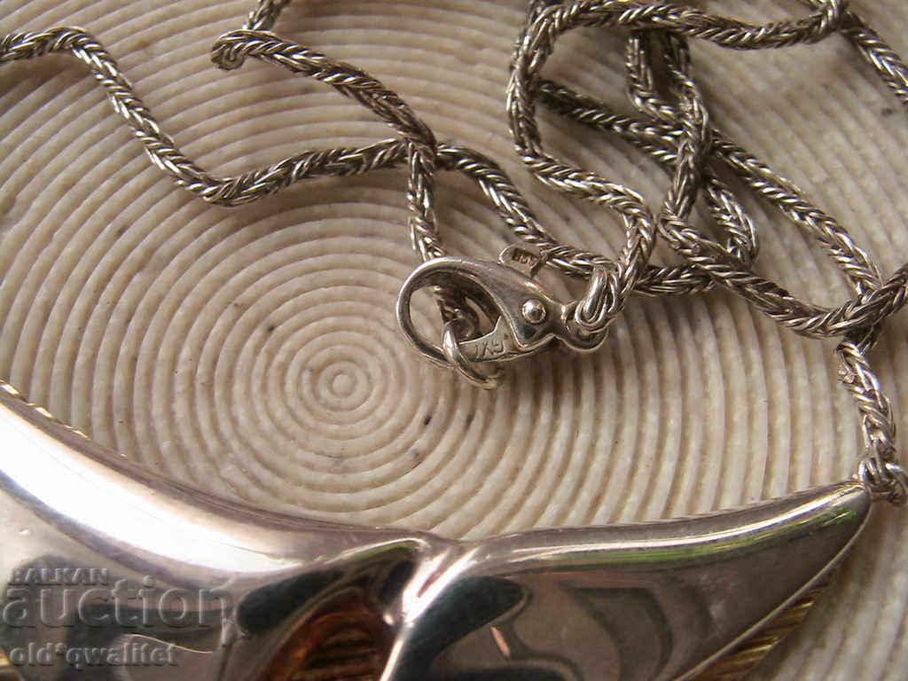 Very sophisticated silver necklace, Silver 925, gilded - 5 Very sophisticated silver necklace, Silver 925, gilded - 5