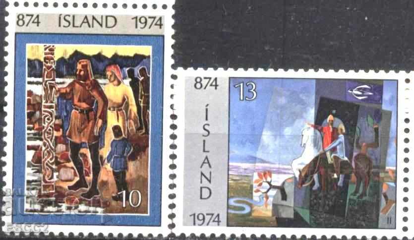 Чисти марки Изкуство Живопис 1974 от Исландия