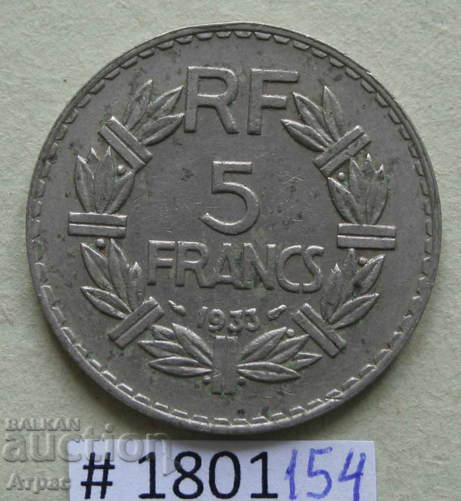 5 franci 1933 Franța