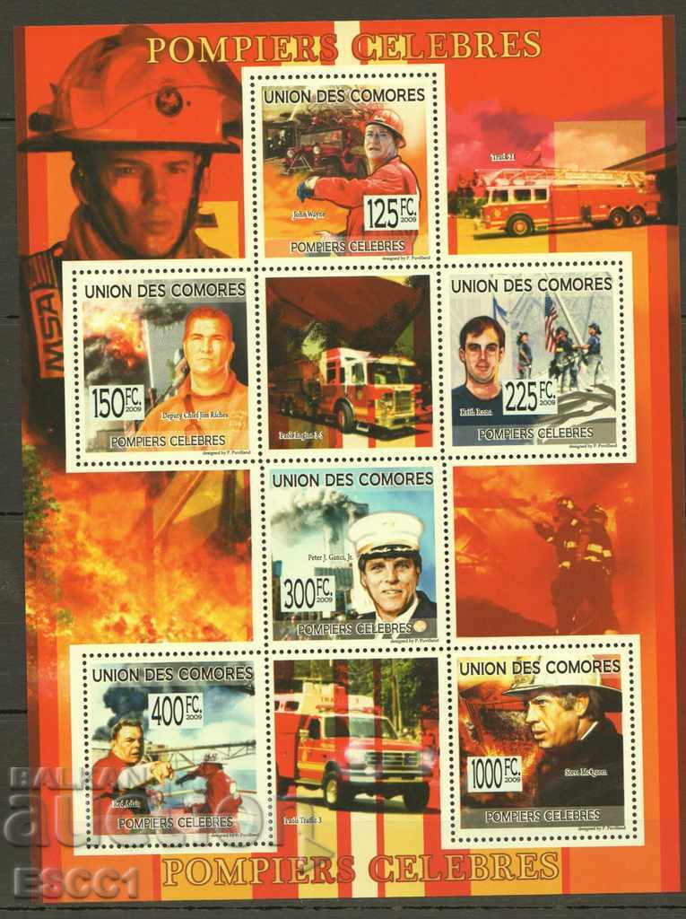 Чисти марки Пожарникари Пожарни 2009 от Коморски острови