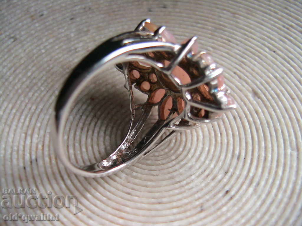 Auction SIZE SILVER RING WITH PINK OPAL, FANTASTIC Auction SIZE SILVER RING WITH PINK OPAL, FANTASTIC