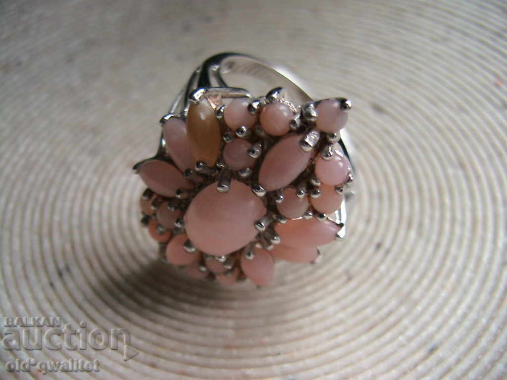 Delivery of SIZE SILVER RING WITH PINK OPAL, FANTASTIC Delivery of SIZE SILVER RING WITH PINK OPAL, FANTASTIC