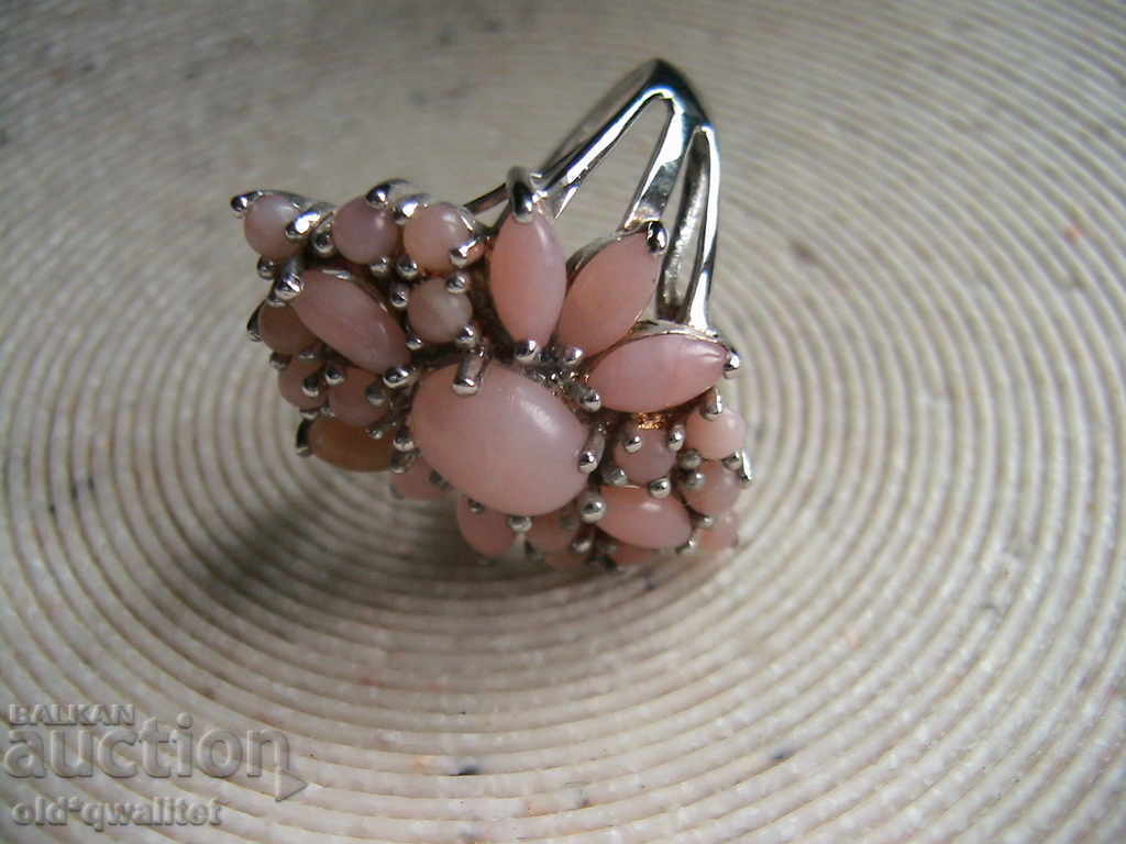 SIZE SILVER RING WITH PINK OPAL, FANTASTIC - 5 SIZE SILVER RING WITH PINK OPAL, FANTASTIC - 5