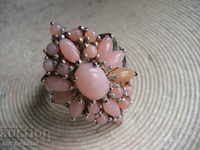 SIZE SILVER RING WITH PINK OPAL, FANTASTIC