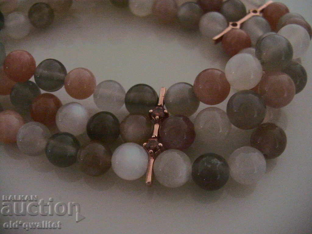 Auction  Wonderful SILVER GRAY, Lunar Stone and Sapphire, gilded