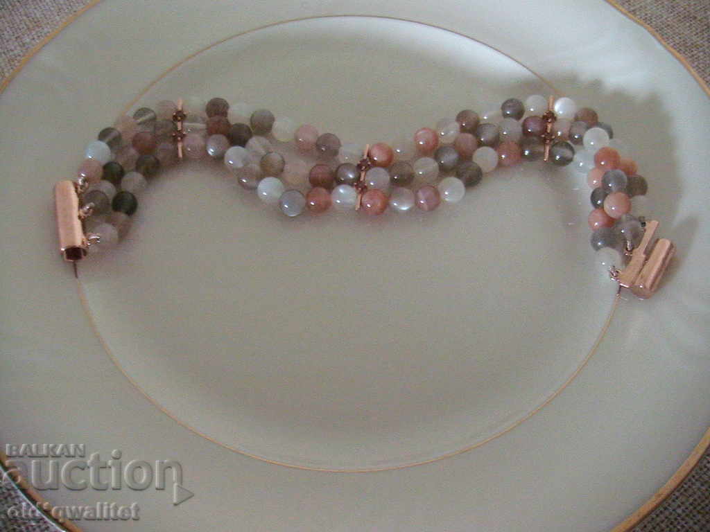 Delivery of Wonderful SILVER GRAY, Lunar Stone and Sapphire, gilded