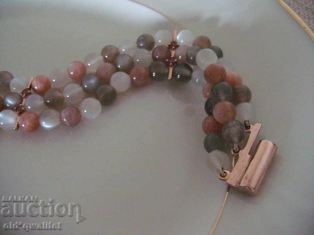 Wonderful SILVER GRAY, Lunar Stone and Sapphire, gilded - 6