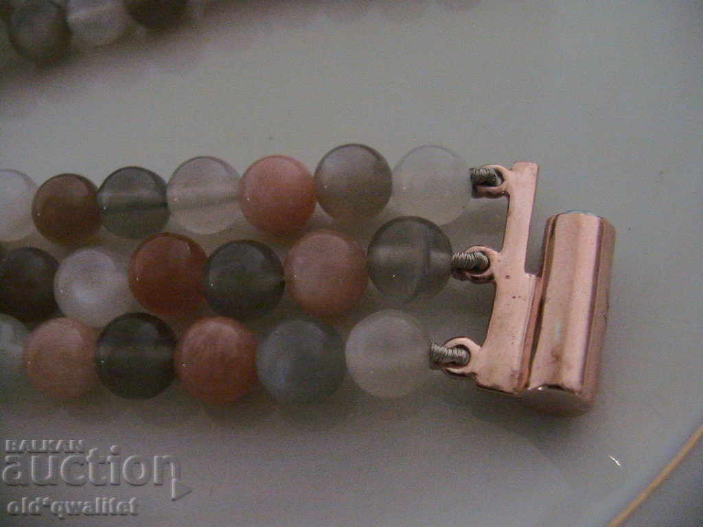 Wonderful SILVER GRAY, Lunar Stone and Sapphire, gilded - 7