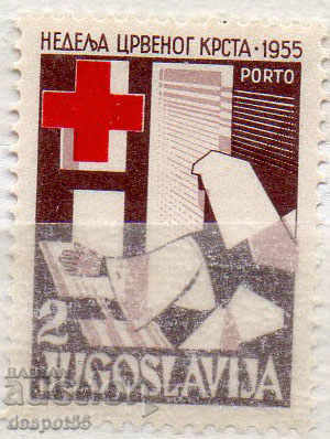 1955. Iugoslavia. Cruce roșie - semnul "PORTO".