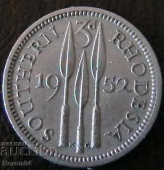 Auction 3 pence 1952, South Rhodesia Auction 3 pence 1952, South Rhodesia