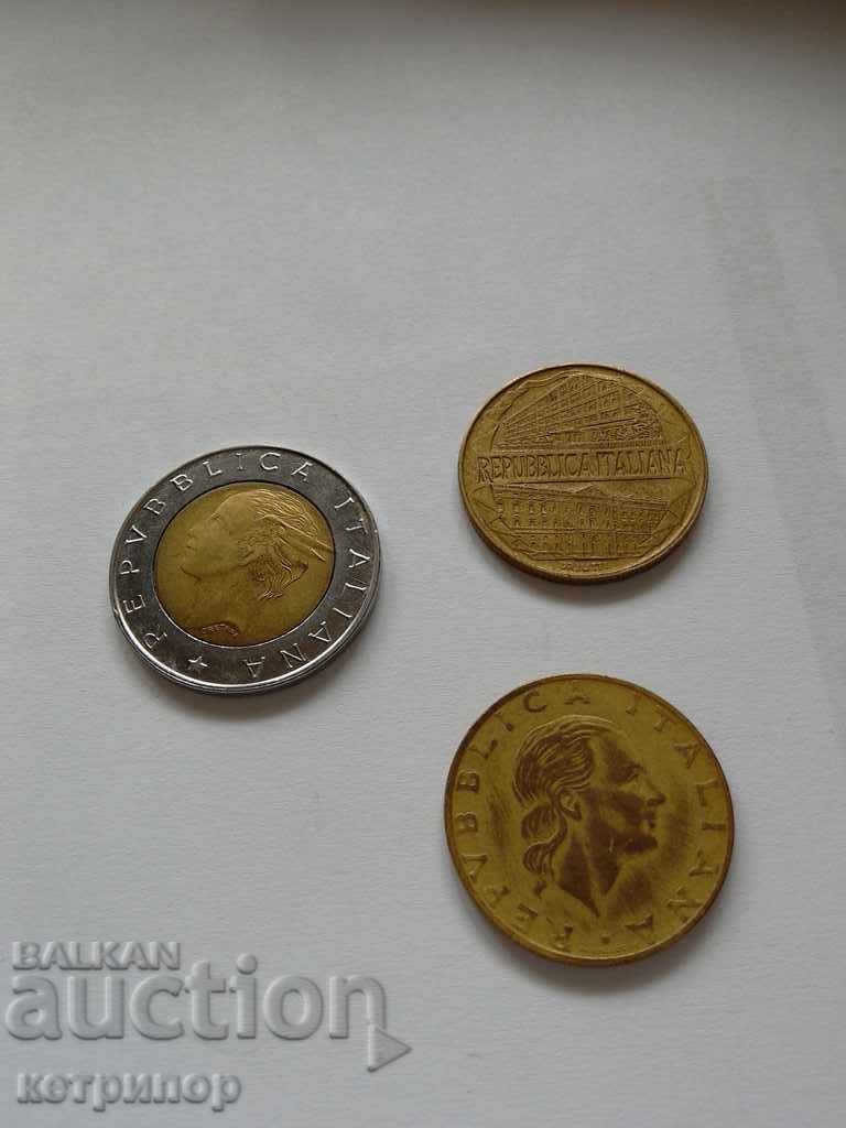 Lot coins from Italy 200,200 and 500 pounds different years. with price 7.00 BGN | € 3.58