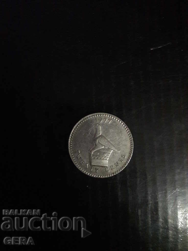 coin 20 cents Rhodesia