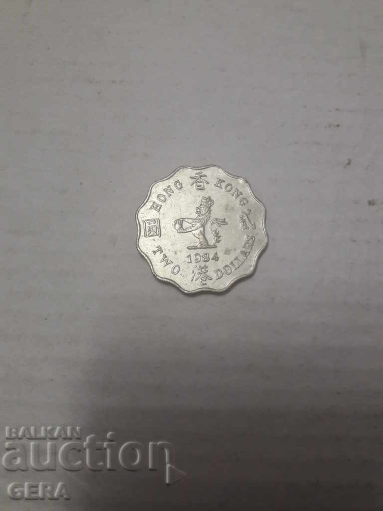 монета 2 долара Хонког