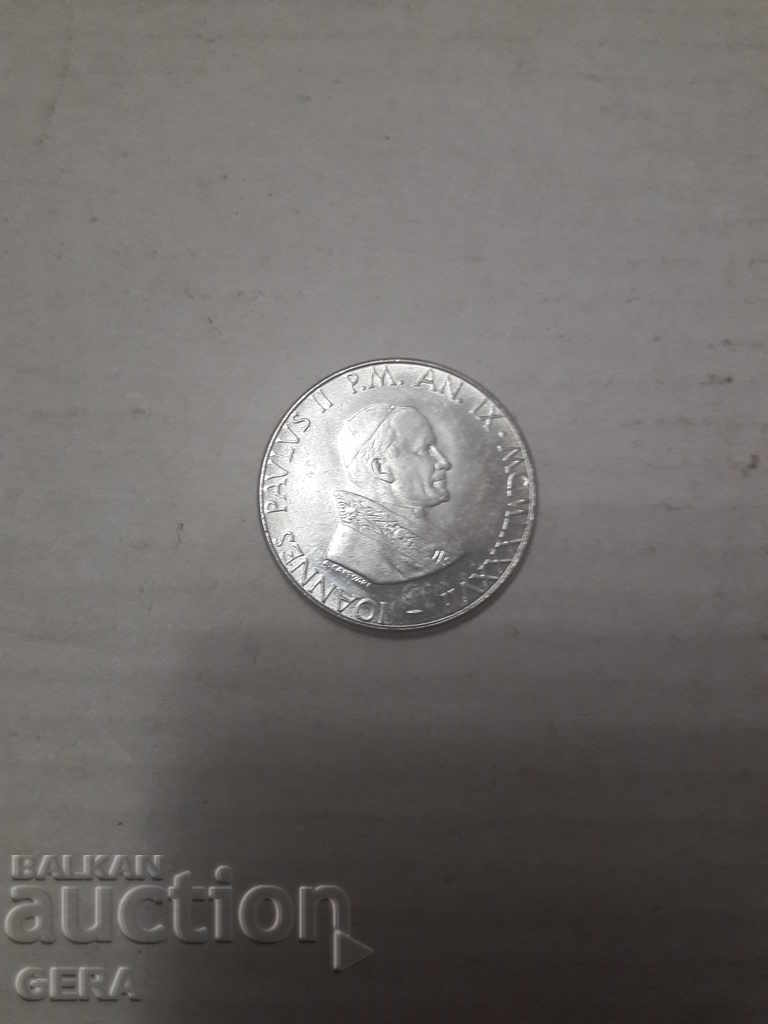 монета 100 лирети Ватикана