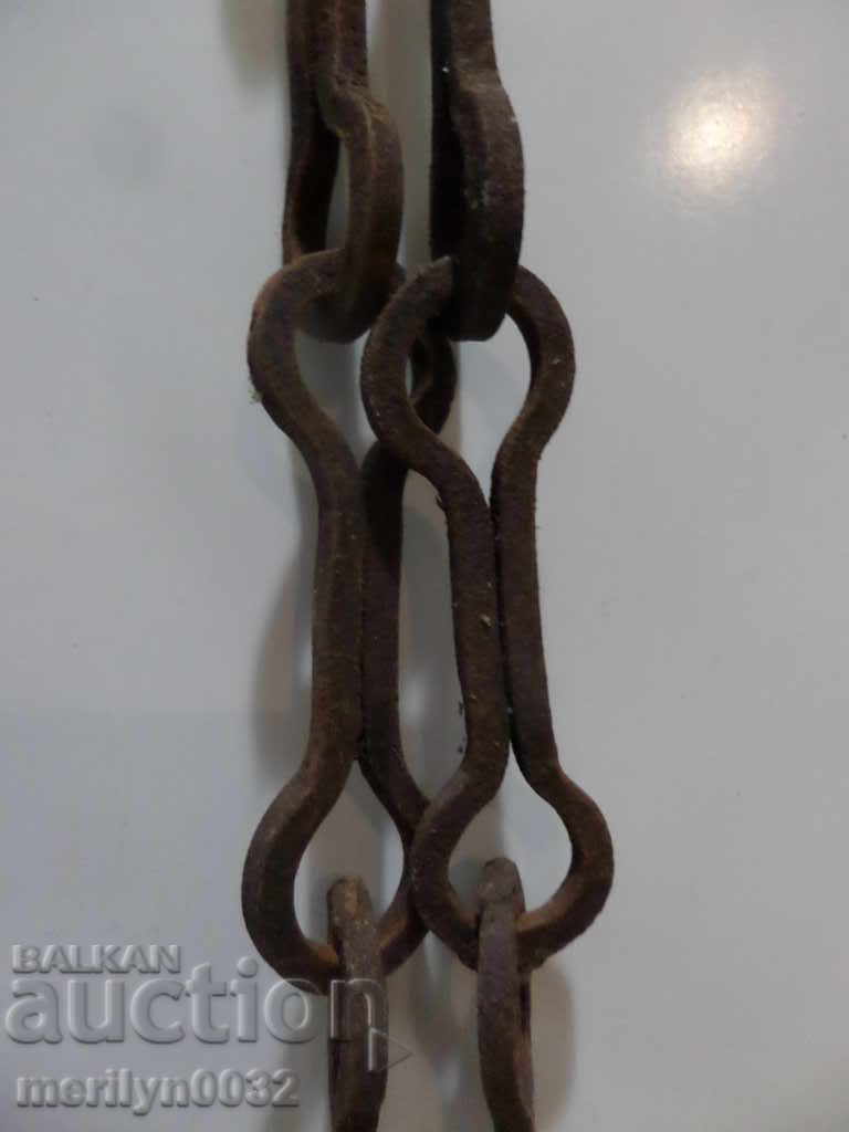 Delivery of Old forged chain with hook, hearth for hearth chain hook Delivery of Old forged chain with hook, hearth for hearth chain hook