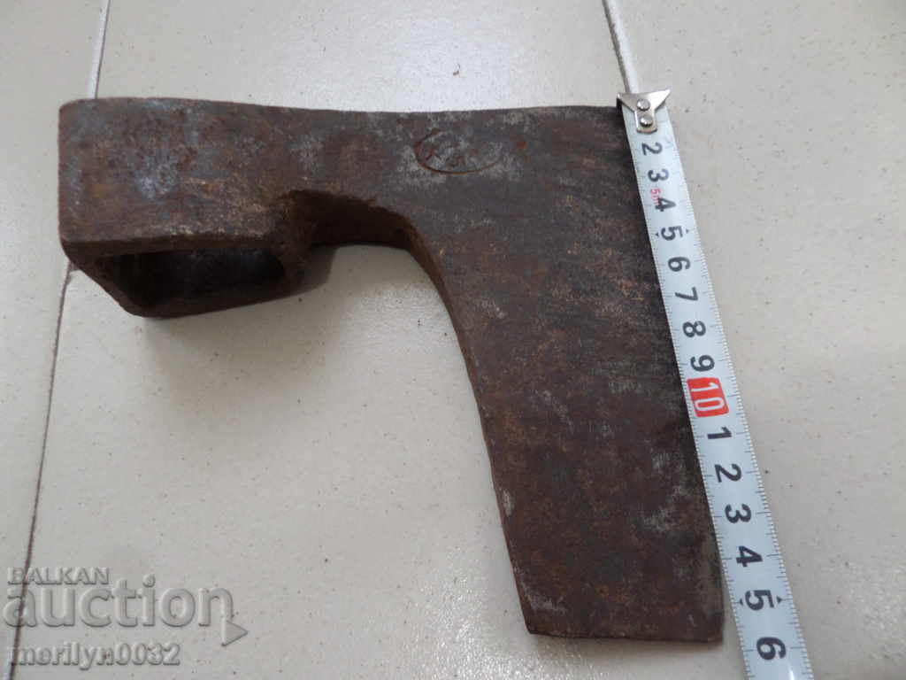 Auction Old ax with seal marking tool wrought iron Auction Old ax with seal marking tool wrought iron