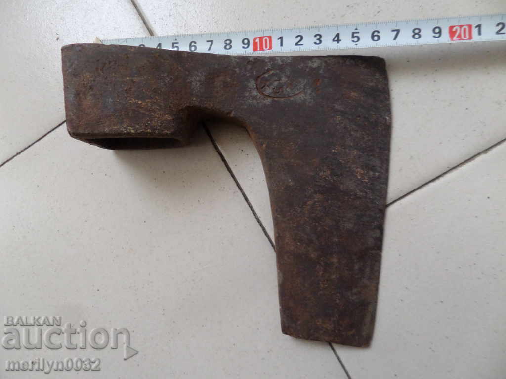 Old ax with seal marking tool wrought iron - 7 Old ax with seal marking tool wrought iron - 7