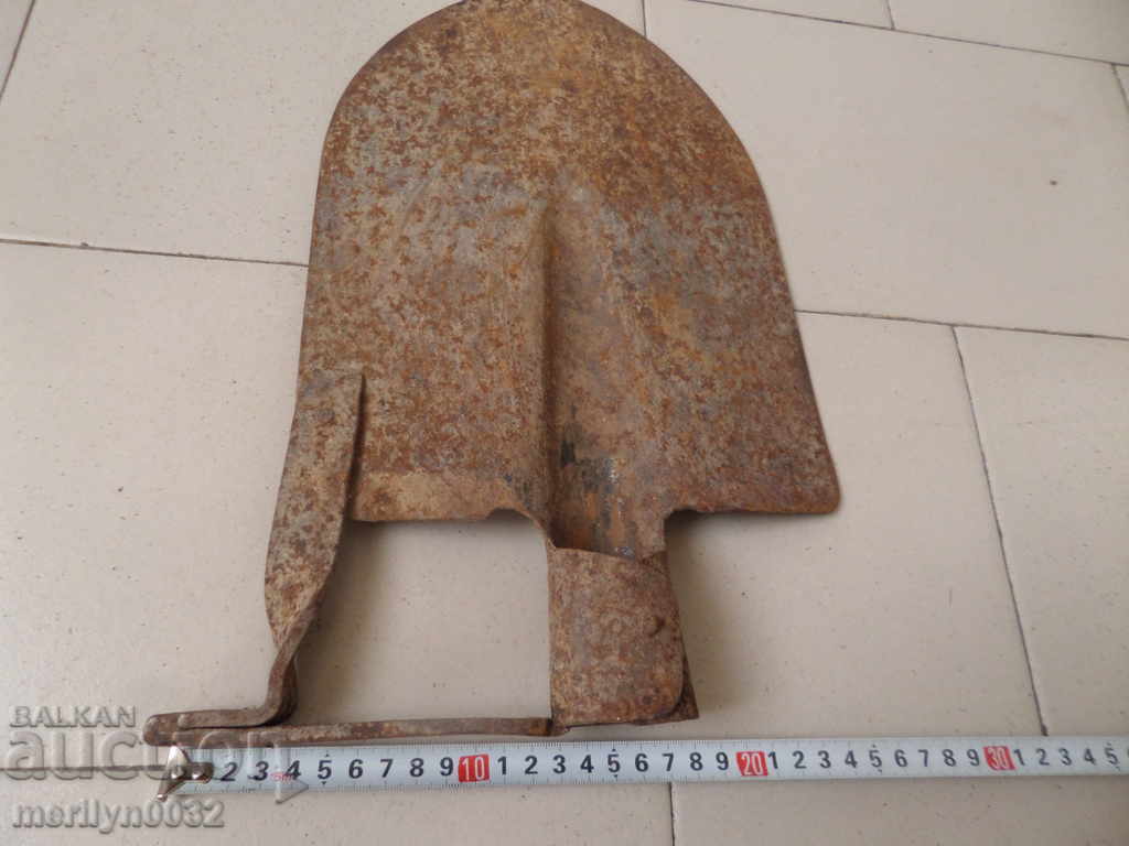 Old straight shovel, wrought iron - 7