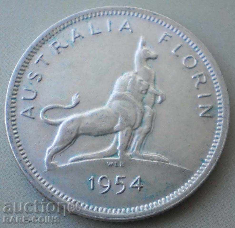 Australia 1 Florin 1954 Argint (2) (r-k)