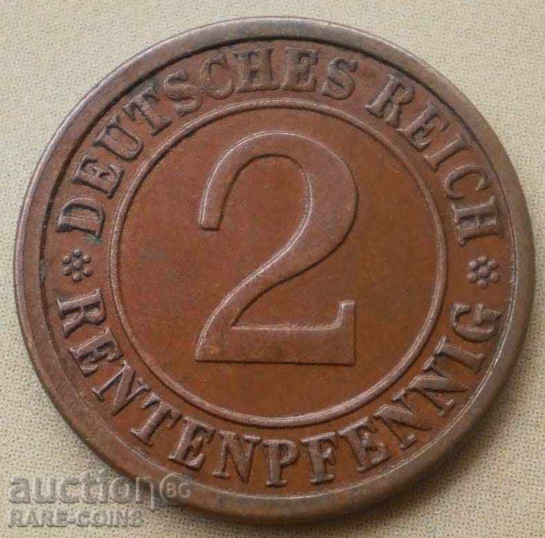 Germania 2 Pfennig 1924 E UNC Rare (7) (r-k)