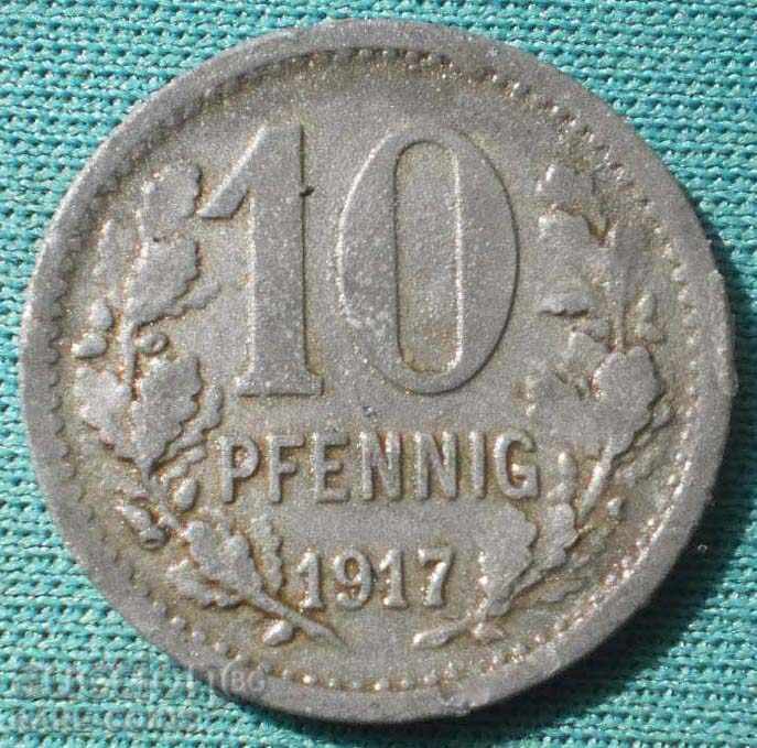 Germania - Bonn 10 Pfeif 1917 Rare (8) (r-k) cu preț € 5.62 | 10.99 BGN