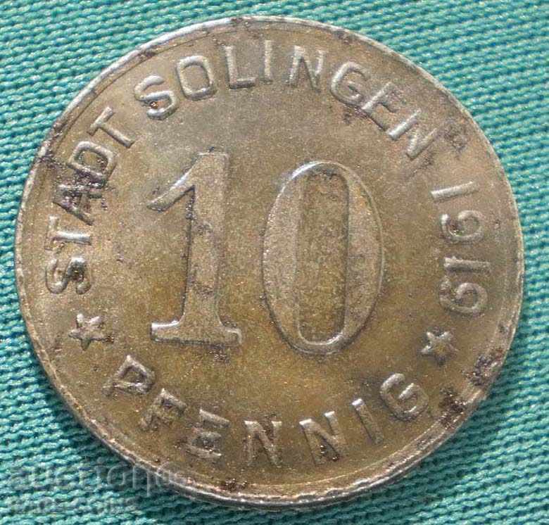 Germania - Solingen 10 Pfeif 1919 Rare (8) (r-k) cu preț € 3.58 | 7.00 BGN