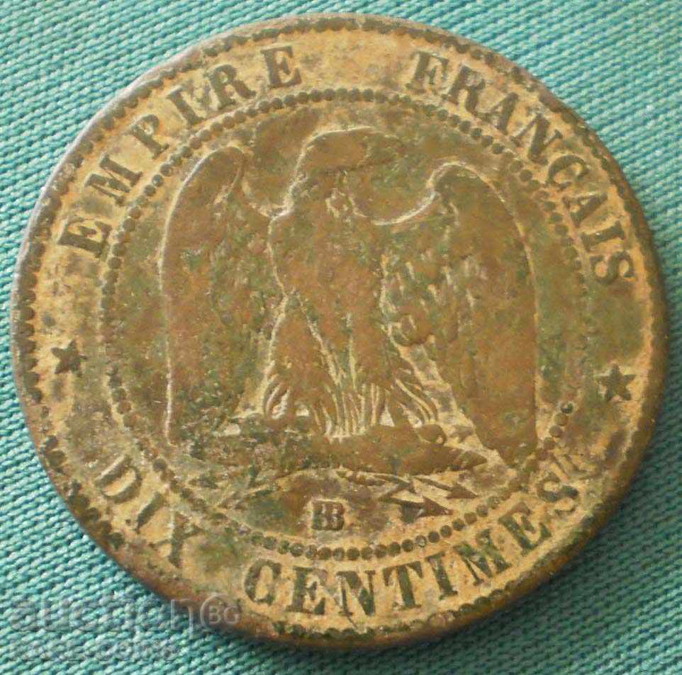 France Napoleon III 10 Santim 1856 (9) (r-k)