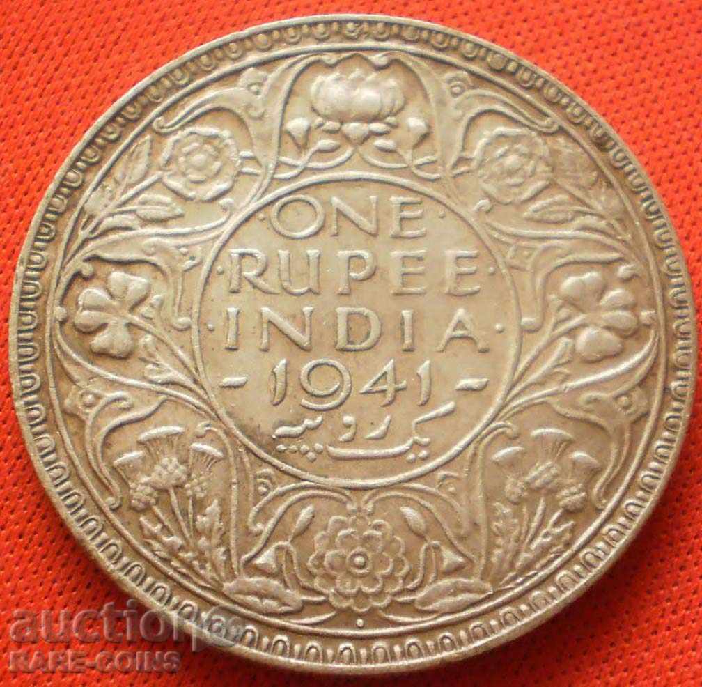 Marea Britanie - India 1 Rupiah 1941 Silver Rare (10) (r-k)