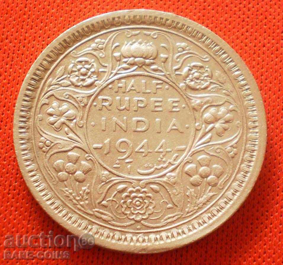 Marea Britanie - India ½ Rupia 1944 Argint Rare (10) (r-k) cu preț € 7.67 | 15.00 BGN