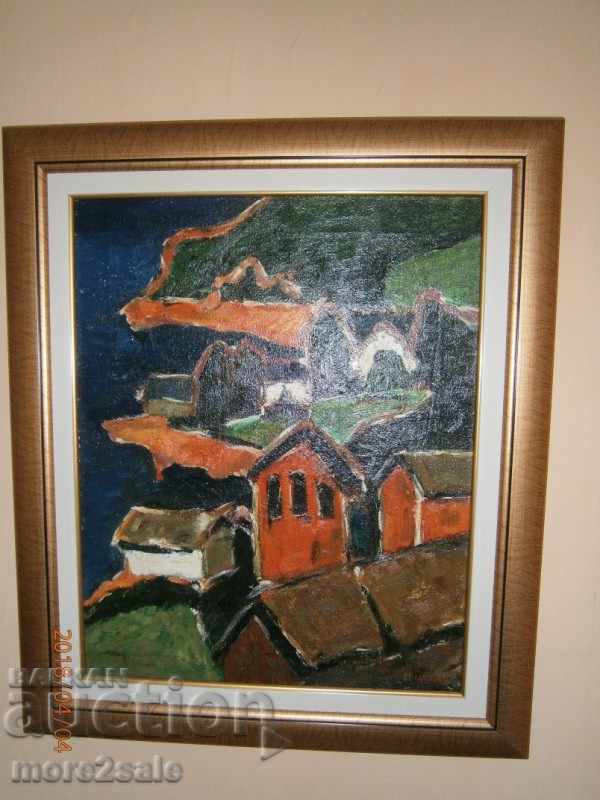 Picture OIL HOUSES ON THE PAINTING PANTALEY TYKOV with price 350.00 BGN | € 178.95 Picture OIL HOUSES ON THE PAINTING PANTALEY TYKOV with price 350.00 BGN | € 178.95