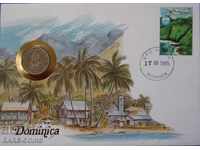 Dominica Postage Envelope with Coin 1985 NUMISBRIEFE