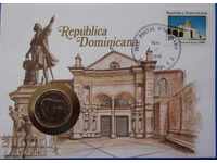 Доминикана Пощенски плик с Монета 1988 NUMISBRIEFE