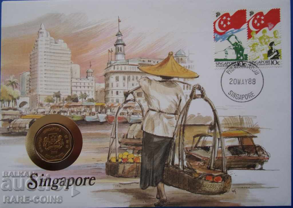 Singapore Postal Coin Envelope 1988 NUMISBRIEFE