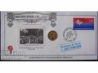 France 200 Postage Envelope with Coin 1989 NUMISBRIEFE