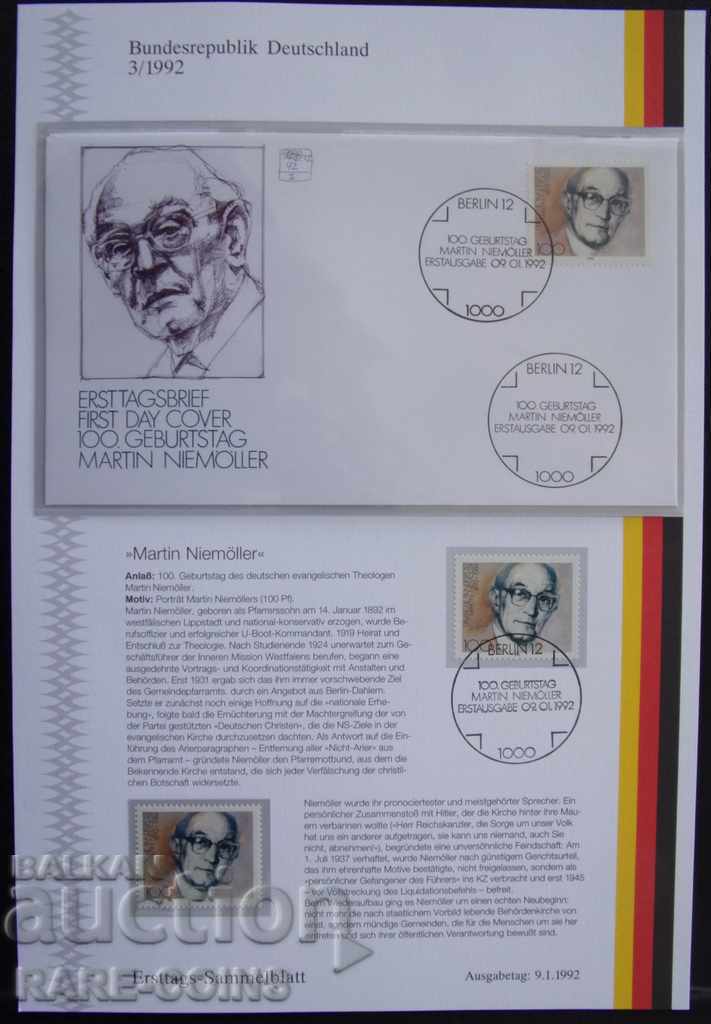 Germania 1992 Plicul poștal NUMISBRIEFE