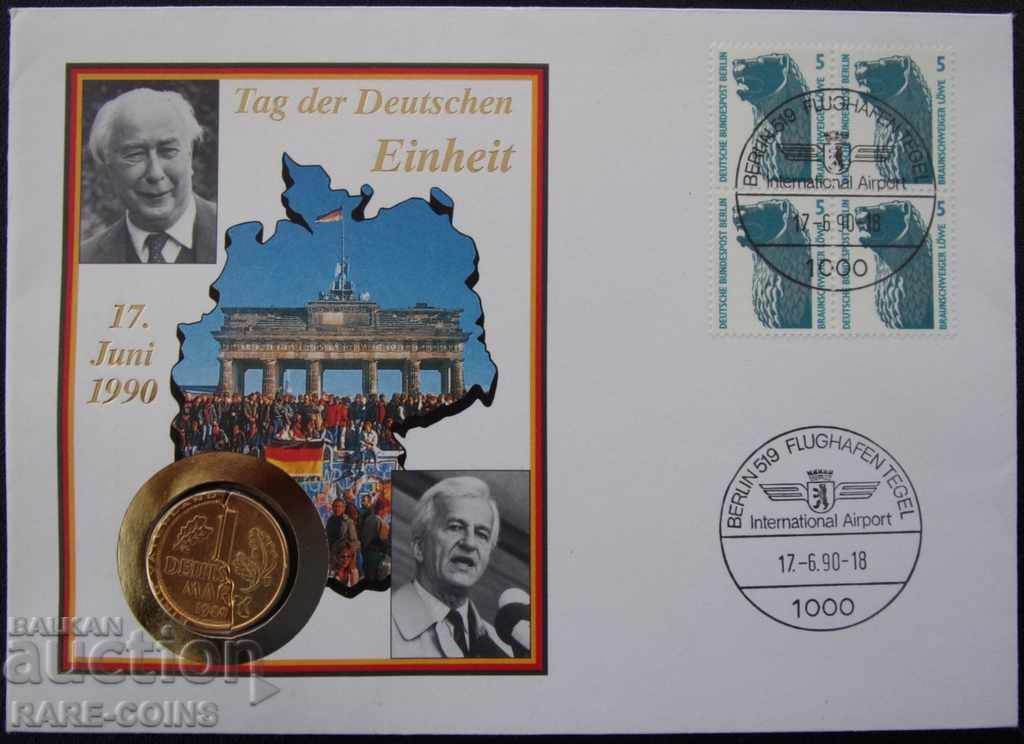 Geremania 1990 Postage envelope with 24ct. The NUMISBRIEFE