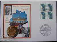 Geremania 1990 Postage envelope with 24ct. The NUMISBRIEFE