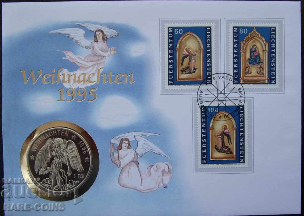 Liechtenstein-Switzerland 5 Ecu 1995 NUMISBRIEFE