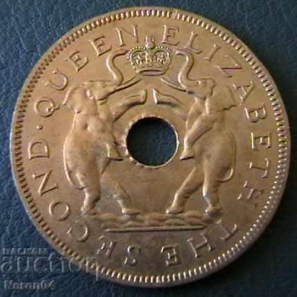 1 penny 1955, Rhodesia and Nielsland