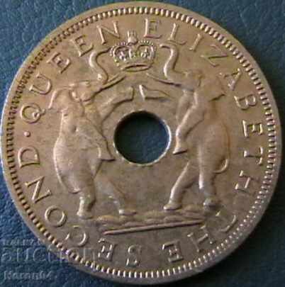 1 penny 1958, Rhodesia and Nielsland