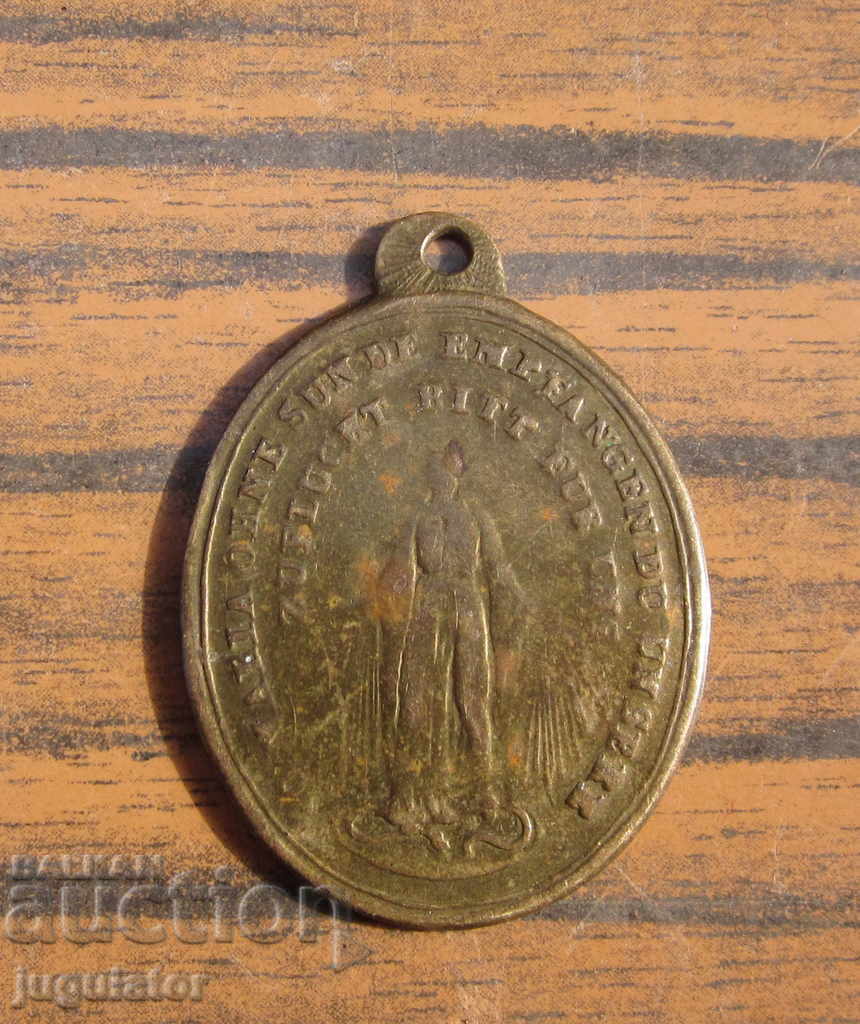 Ancient Art Nouveau German Catholic little icon pendant with price 20.00 BGN | € 10.23 Ancient Art Nouveau German Catholic little icon pendant with price 20.00 BGN | € 10.23