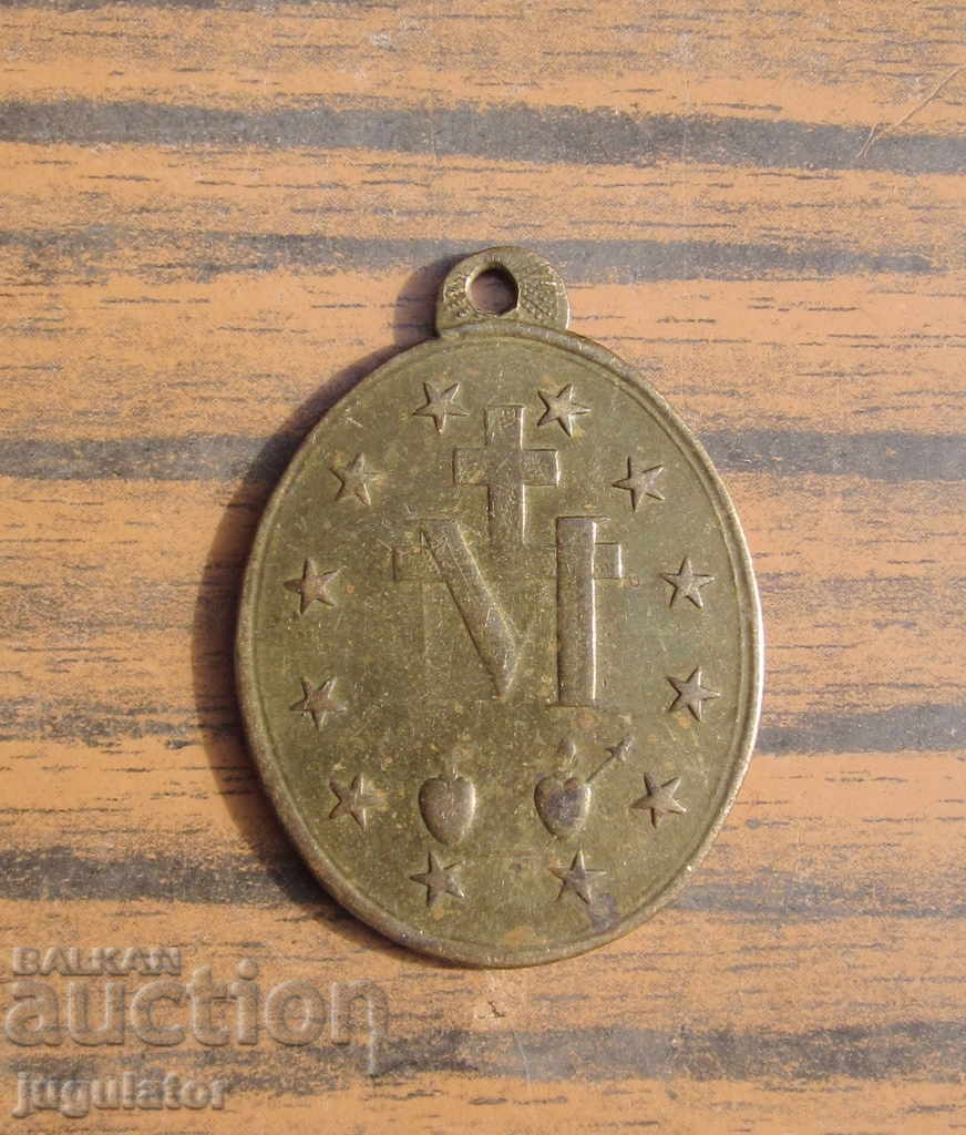 Delivery of Ancient Art Nouveau German Catholic little icon pendant Delivery of Ancient Art Nouveau German Catholic little icon pendant